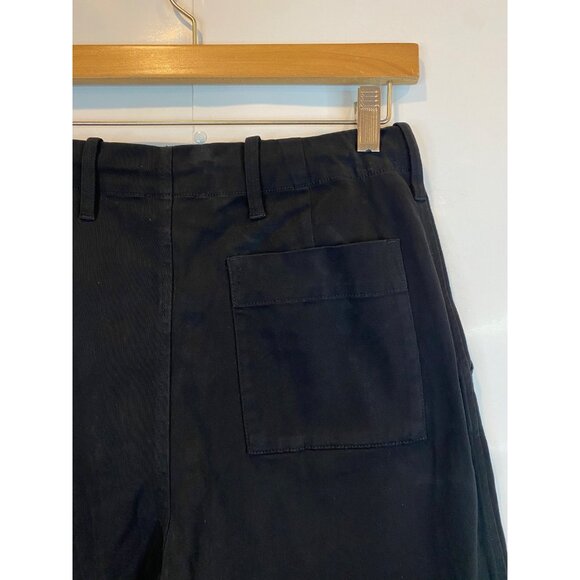 Monroe Women's Wide Leg Chino Pant Black Crop Ankle Length Size XS NWT $188 - Picture 6 of 10